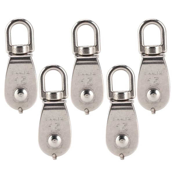 5 stk. enkeltremskiver i rustfrit stål, 1500 kg bæreevne, tykkelse 15 mm/0,6 tommer, robust hardware