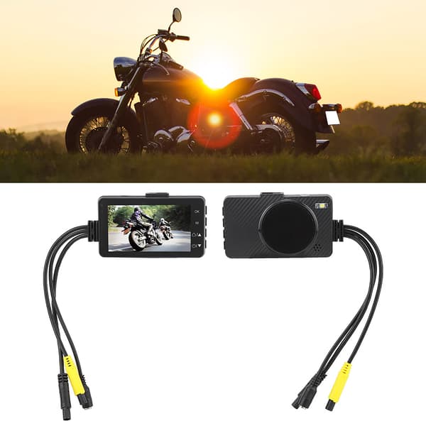 720P 3-tums LCD-skärm Dubbelkamera för Motorcyklar Data Dold Recorder