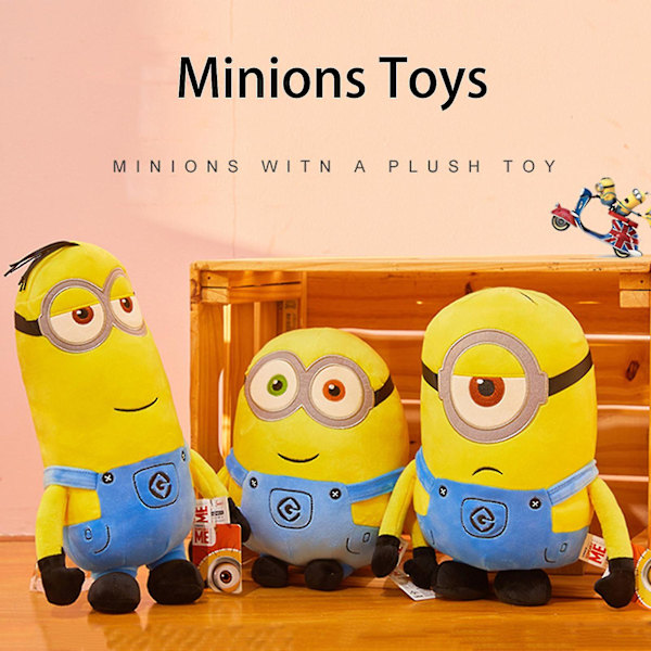 Sødt Minion Plys Legetøj Minion Plys Dukke Gave Legetøj Plys fødselsdagsgave Bob 9.8In
