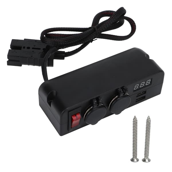 Billader Adapter 2 USB Oplader Digital Display Strømforsyning Batteri Adapter