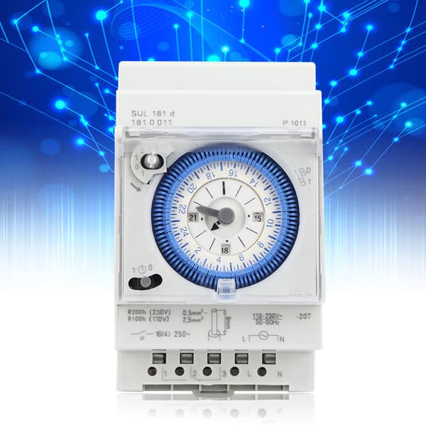 SUL181D Mekanisk Timer 15 Minutter 24 Timer Tidsbryter Relé 250VAC 16A