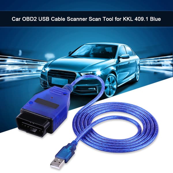 Blå KKL 409.1 OBD2 USB Scanner Kabel