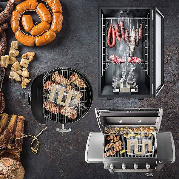BBQ Mesh M Typ Sågspån BBQ Smoker Box Rostfritt stål