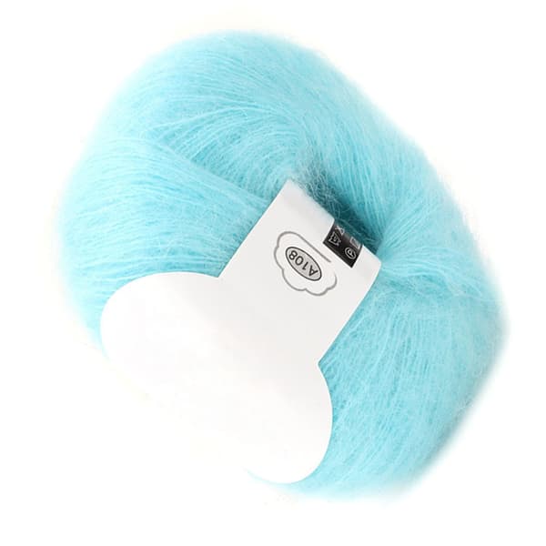Myk mohair Pashm Strikket Angora Ullgarn (Lyseblå)
