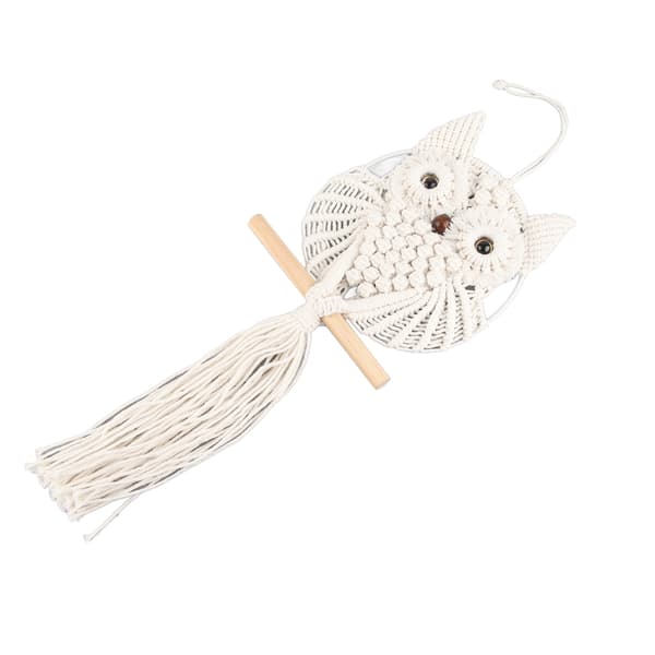 Ugle Macrame Vægophæng Håndvævet Boho Gobelin Stueindretning