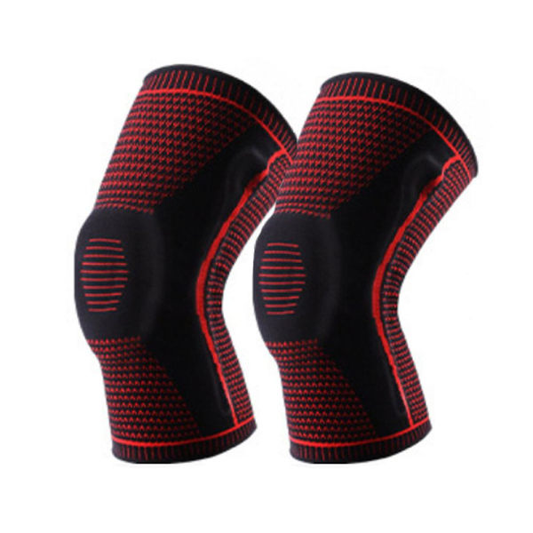 Silikonipolvisuojat neulotut urheilupolvisuojat nylon Red S