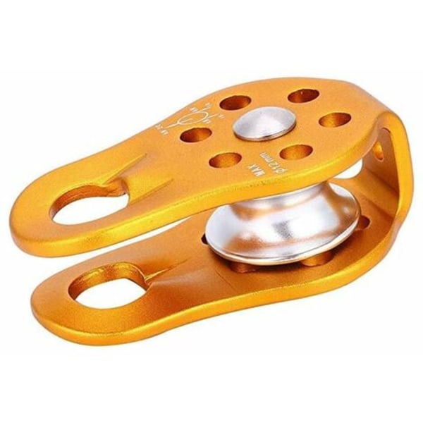 Kiipeilyköysipyörä 20KN Kiipeilypyörä Keltainen alumiini-magnesiumseoksesta valmistettu kiinteä hihnapyörä