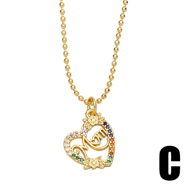 Halsband present till mamma Zircon Heart Stud Modesmycken Ac8428 C