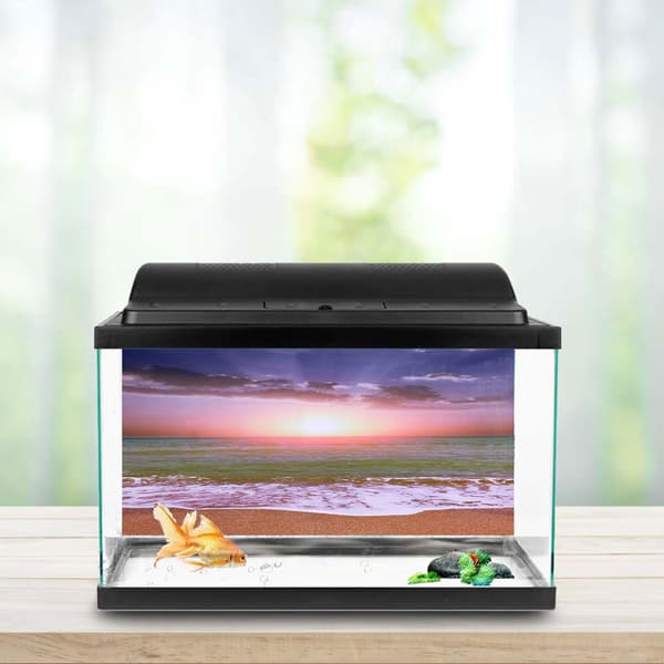 3D Selvklæbende Solnedgang Plakat Akvarium Dekoration Medium