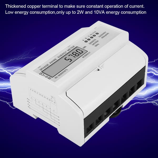 DDS578 3-fas 4-tråds 7P 380V Elmätare LCD-display Watt-timer