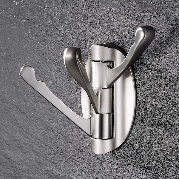 Solid metal drejekrog Heavy Duty Folde Svingarm Triple Frakkekrog Med Multi Tre foldbare Arme Håndklæde/tøj Ophæng Til Badeværelse Køkken Garage