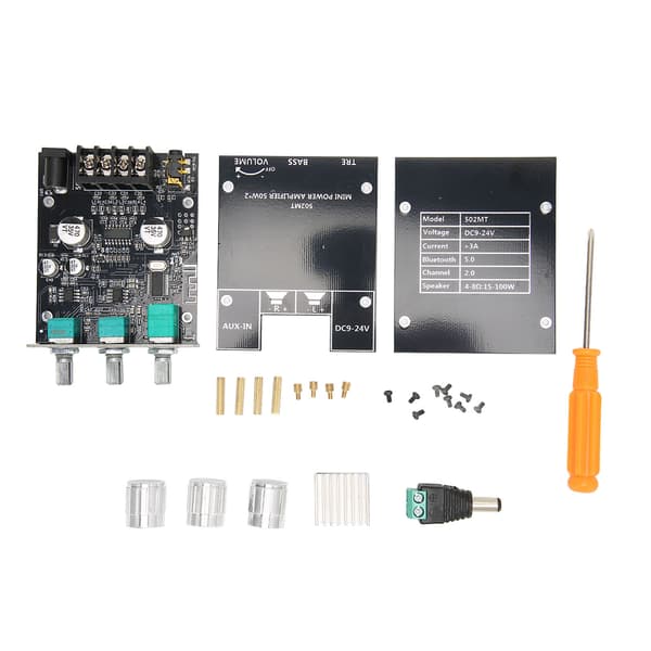 BT 5.0 Förstärkarkort 2 Kanaler 2x50W Bas Diskant Kontroll Effektförstärkarmodul Hemmabio DC9‑24V