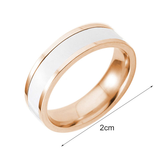Sormusmuoti koristeellinen titaaniteräs unisex yksinkertainen sorminauha jokapäiväiseen elämään Rose Gold and White US 10