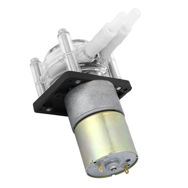 Selvsugende peristaltisk pumpe rustfritt stål transparent PC-hode 12V DC-motor