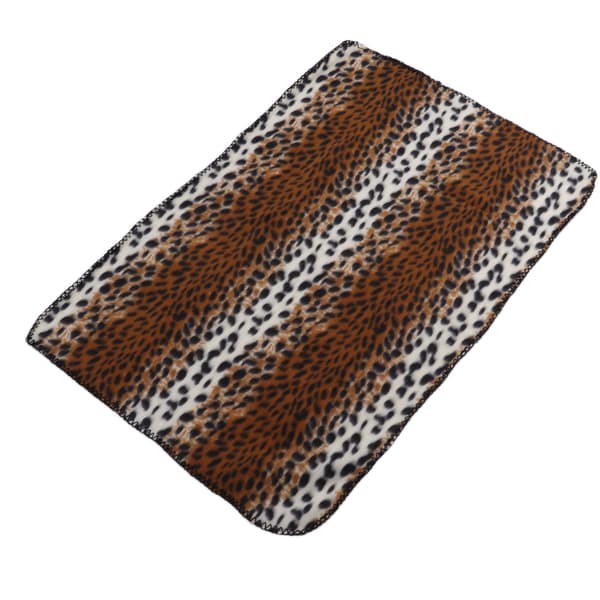 Blødt plys leopardprint hundetæppe, maskinvaskbart til små kæledyr