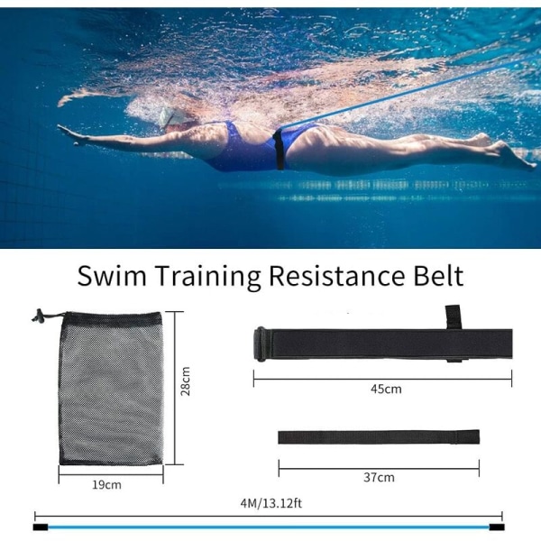 Rør 6*10* Længde 4m Blå Svømmemodstandsbånd Elastisk ledning Pull Pool Justerbart svømmebånd 4m Elastisk ledning Swimm