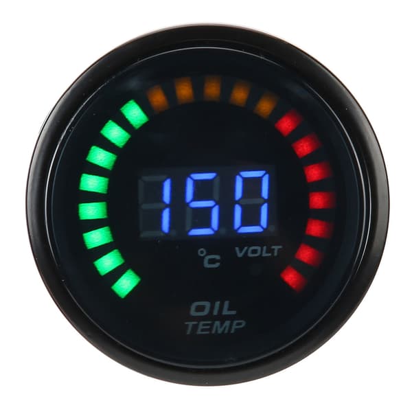 52 mm digital olietemperaturmåler LED farve LCD-display med sensor ledningsnet bilmåler