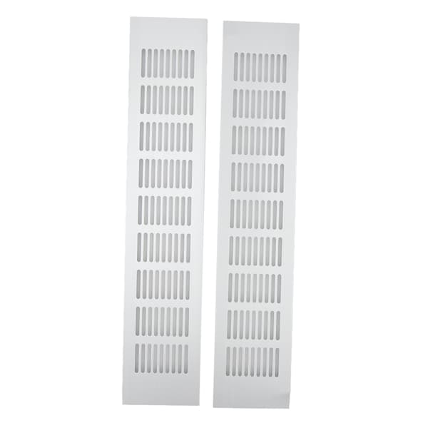 2 stk. luftventilationsrist i aluminiumslegering, rektangulær ventilationsplade til skab, skoskab, skab 80x400mm
