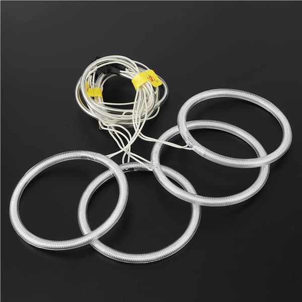 4 stk Hvite Angel Eyes LED Halo Ringe til Bilfrontlys 106mm/4.2in Montering Passer til E46