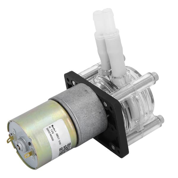 Selvsugende peristaltisk pumpe rustfritt stål transparent PC-hode 12V DC-motor