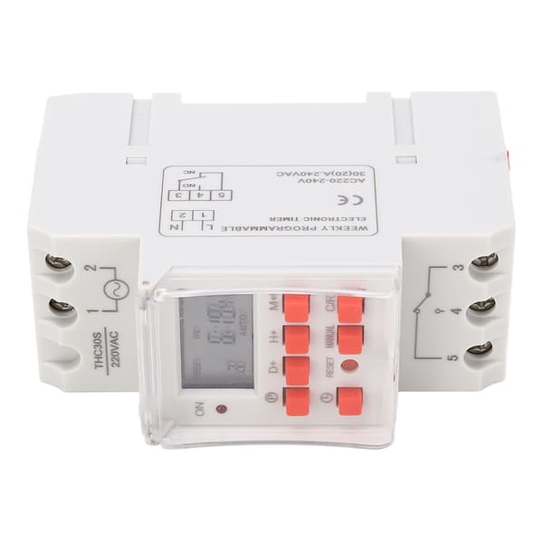 Digital Timer Switch 1 Sekunds Timing 168 Timmar 20 På Av LCD-Display Programmerbar AC 220-240V