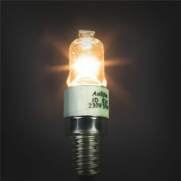 Pack 50W ugnslampa, E14 Högtemperaturbeständig säker halogenlampa, 220-240V mikrovågslampa, ersättning L