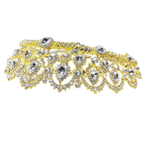 Kronprydnad Bröllopstillbehör Enkel Legering Diamantprydd Brudklänning Smycken Med With Combs