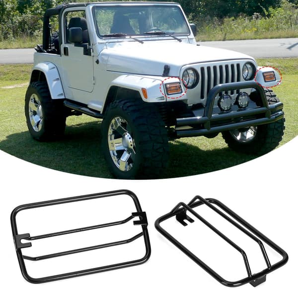 Svinglysbeskyttelse Sort Gitterdæksel Passer til Jeep Wrangler TJ 1997-2006