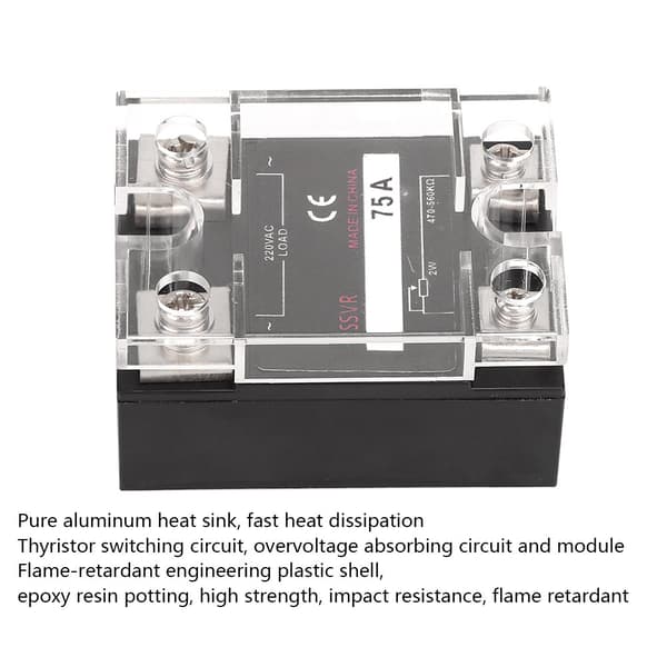 Solid State Enfase Spenningsregulator SSVR 470-560KΩ Last 220VAC Strømforsyning BERM-R 75A