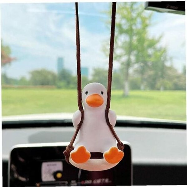Swinging Duck Car Hanging Ornament, Cute Swing Duck On Car Mirror Pendant