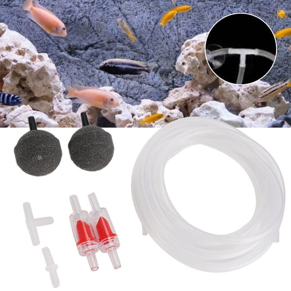Akvarium Luftpump Tillbehör Sugkopp Backventil Luftsten 3-Vägs Slang Set