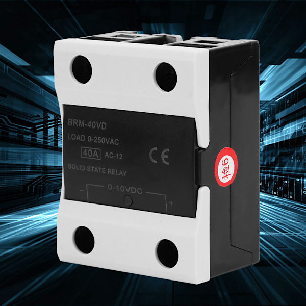 BERM BRM 40VD Solid State Relæ 40A DC 0 til 10V AC 0 til 250V Flammesikkert Relæ