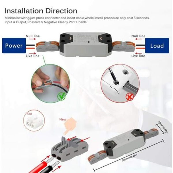 Smart WiFi Switch, SmartLife APP -kaukosäädinkytkin