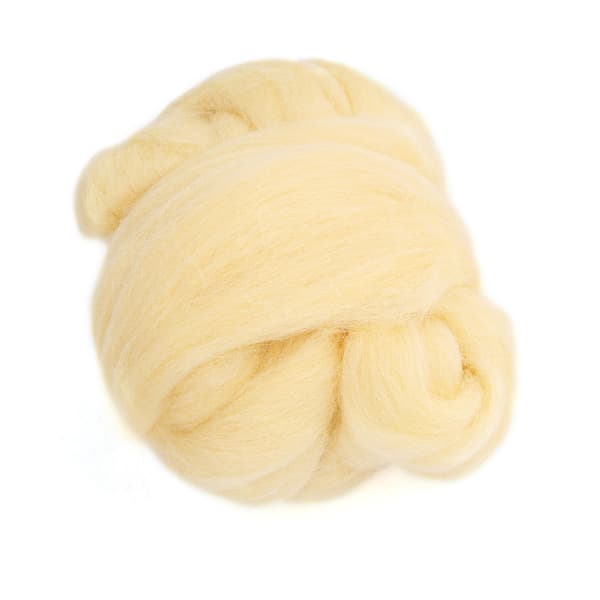 Farget nålfilt ull roving - krem (55g)