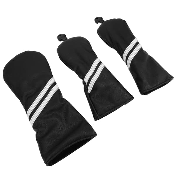 Golf Træ Headcover Sæt Striber Driver Sort