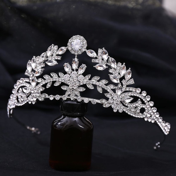 Kronsmycken Brudbröllopstillbehör Enkel Legering Diamant Brudklänning Smycken All-match KC Gold White Zirconium