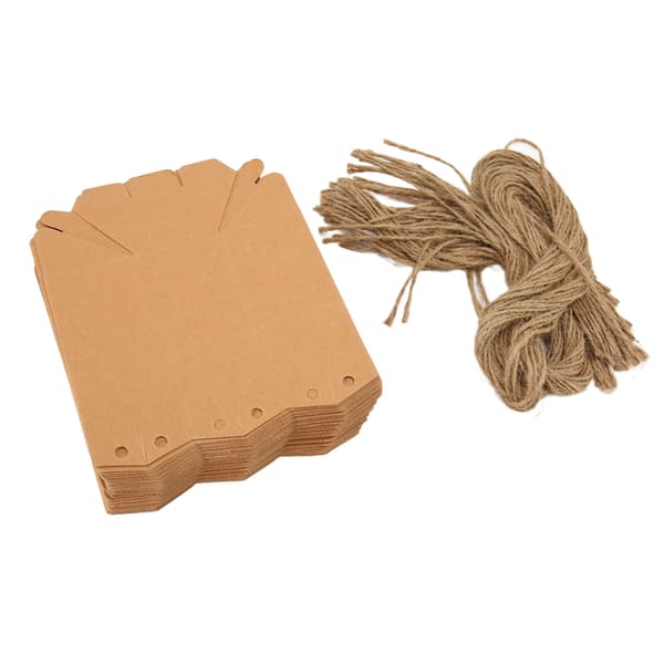 50 st Kraft Presentförpackning Hexagonal Papper Presentinslagning Kraftpapperslåda med Band för Bröllop Babyshower