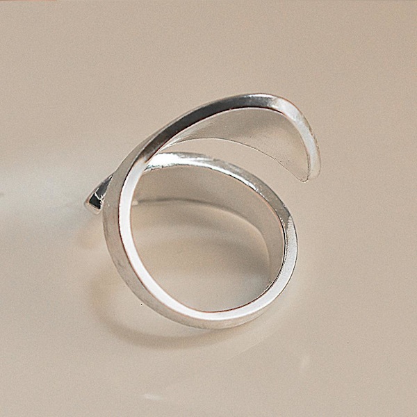 Enkel Kvinnor Maskros Spiral Öppning Finger Ring Justerbar Party Smycken Present