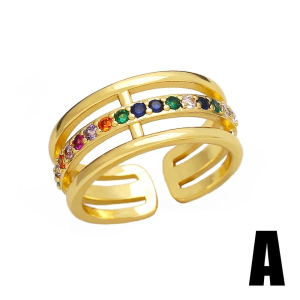 Ring Vintage Zircon Geometry Stud Modesmykker Ac10030 A