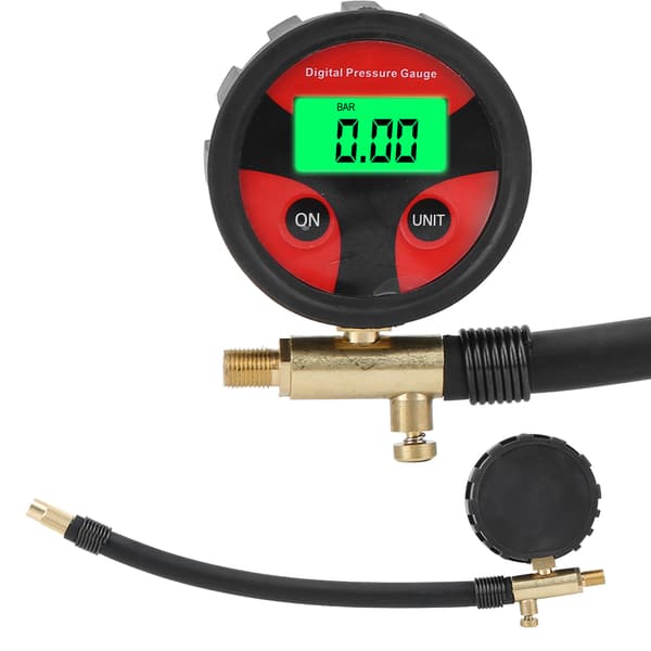 Bil Multifunksjon LCD Digital Dekktrykksmåler Inflator Tester