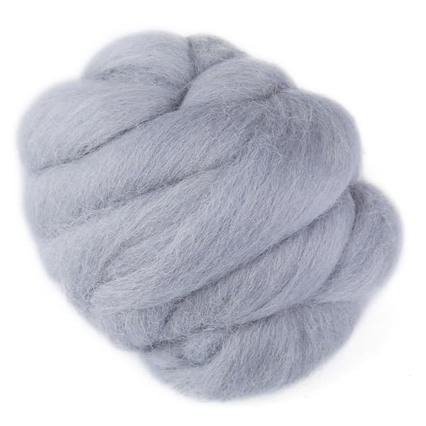 55g Gråfarget Nålefilting Ull Roving Spinnemateriale