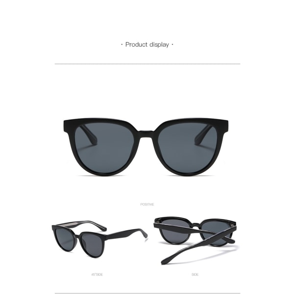 Trendiga Macarons solglasögon Bright black frame and all gray