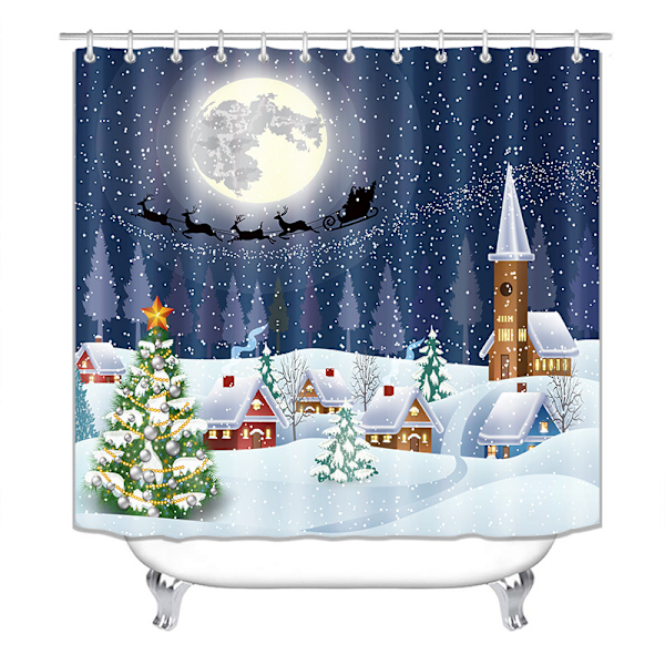 Duschdraperi, jultomte, för badrumsdekoration set, 180x200-420g