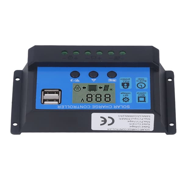 Solar Charge Controller Dobbelt USB 5V Output PWM Laderegulator 12V 24V 40A
