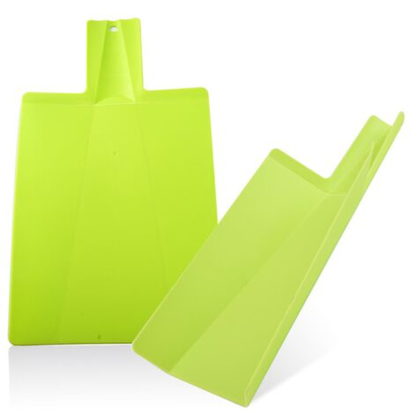 små foldbare skærebrætter, 38 x 21,5 cm, skærebræt, skærebræt i Bisphenol A, tåler opvaskemaskine grøn，
