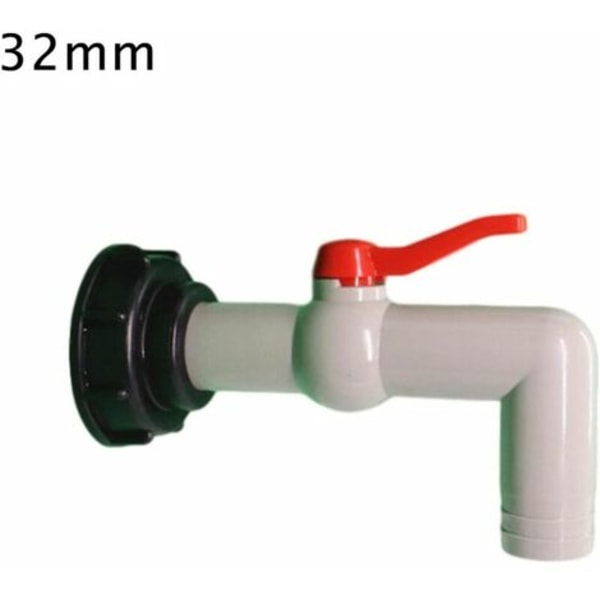 IBC 1000L muovihanaliitin, 60 mm karkea kierre tyhjennyssäiliön sovitin kylpyammeen sovittimelle puutarhahana, 20/25/32 mm vienti (32 mm)
