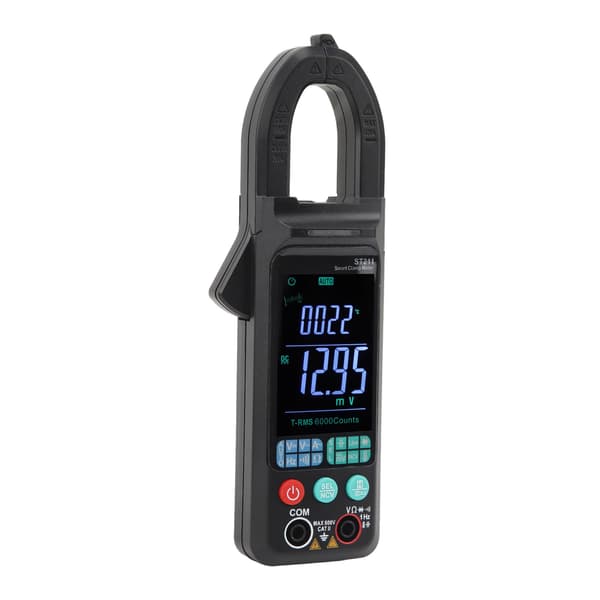 Stor Skærm Farve Clamp Meter Auto Smart Multimeter AC DC Spænding Modstand Kapacitans Sort
