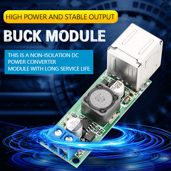 6-35V til 5V 3A Dobbel USB DC Step Down Buck Strømforsyningsmodul