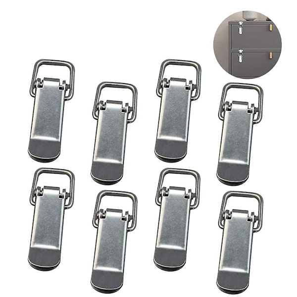 8 delar cap i rostfritt stål Spaklås Cappen Lock Box Lås för case Box, Verktygslåda, Låda, Skåp, Byrå Medium