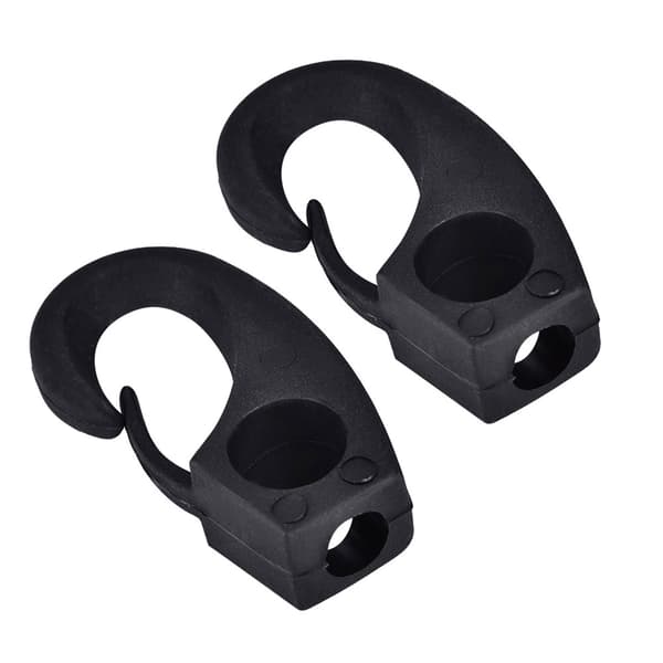 Sort Nylon Surrings Shock Hook Sæt 6 Stk til Båd Kano Kajak Tilbehør